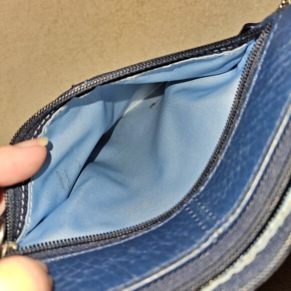 COACH 42206 Penelope Navy Pebbled Leather Crossbody - Picture 7 of 10